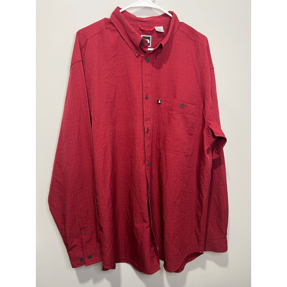North Face Mens Button‎ down shirt XL Red plaid